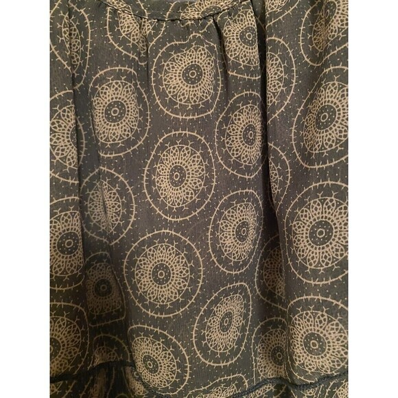 Peridot Sheer Blouse W/medallions Sz.M - Picture 3 of 5